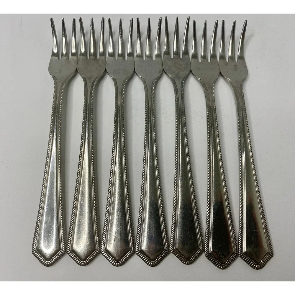 National Stainless NST88 Japan Cocktail Forks Stainless 7 Rope Edge Flatware